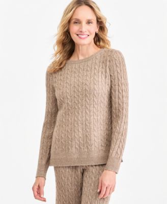 Women's Shine Boatneck Cable-Knit Sweater