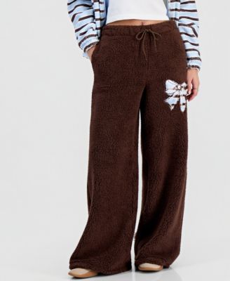 Women's Sherpa Wide-Leg Drawstring Pants