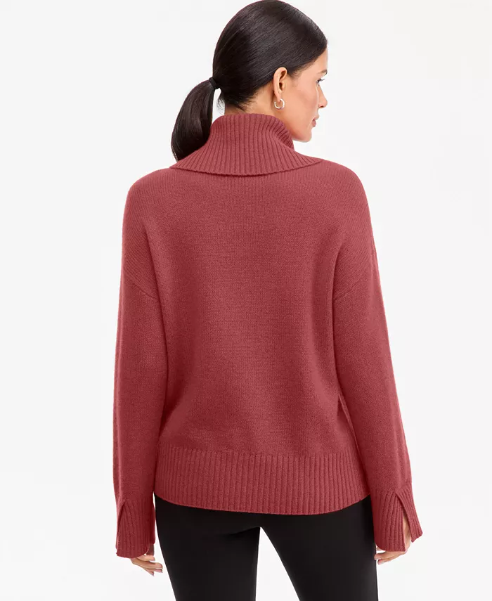 Women's 100% Cashmere Relaxed Turtleneck Sweater - thumbnail 9