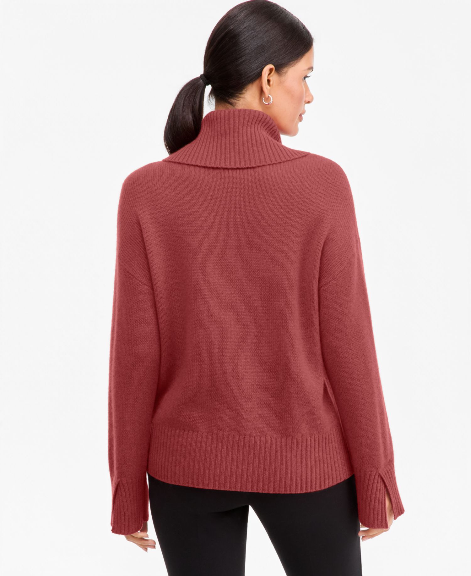 Women's 100% Cashmere Relaxed Turtleneck Sweater