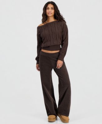 Women's Chenille Pull-On Wide-Leg Pants