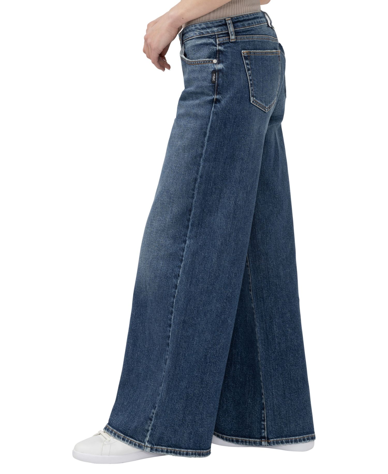 Women's Low 5 Baggy Wide Cotton-Blend Jeans