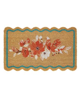Flowers Shape Outdoor Coir Doormat, 18" x 30"