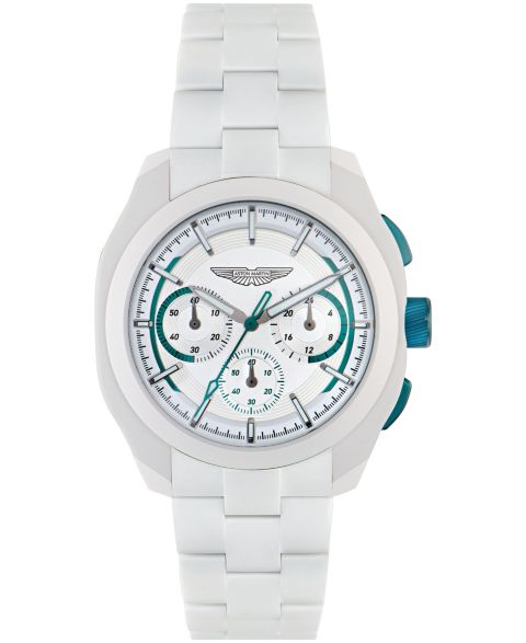 Мужские часы Aston Martin Quartz Three-Hand White Ceramic Bracelet Watch 42mm