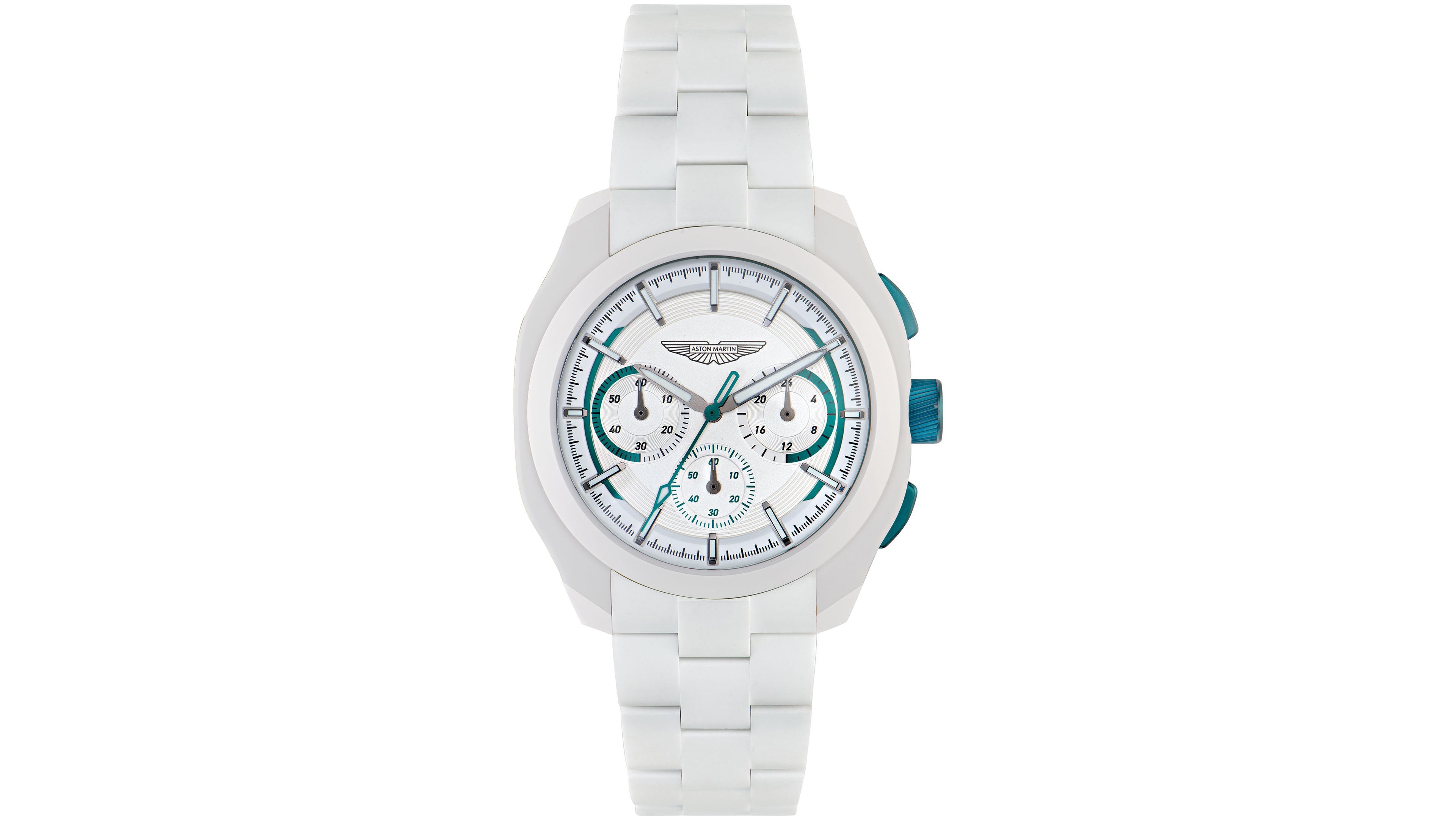 Aston Martin Men's Quartz Three-Hand White Ceramic Bracelet Watch 42mm