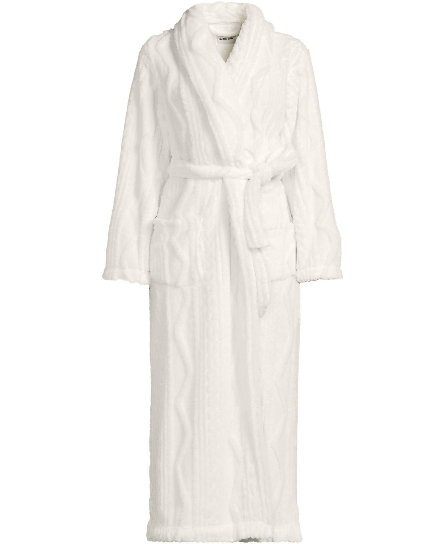 Plus Size Cable-Knit Plush Robe