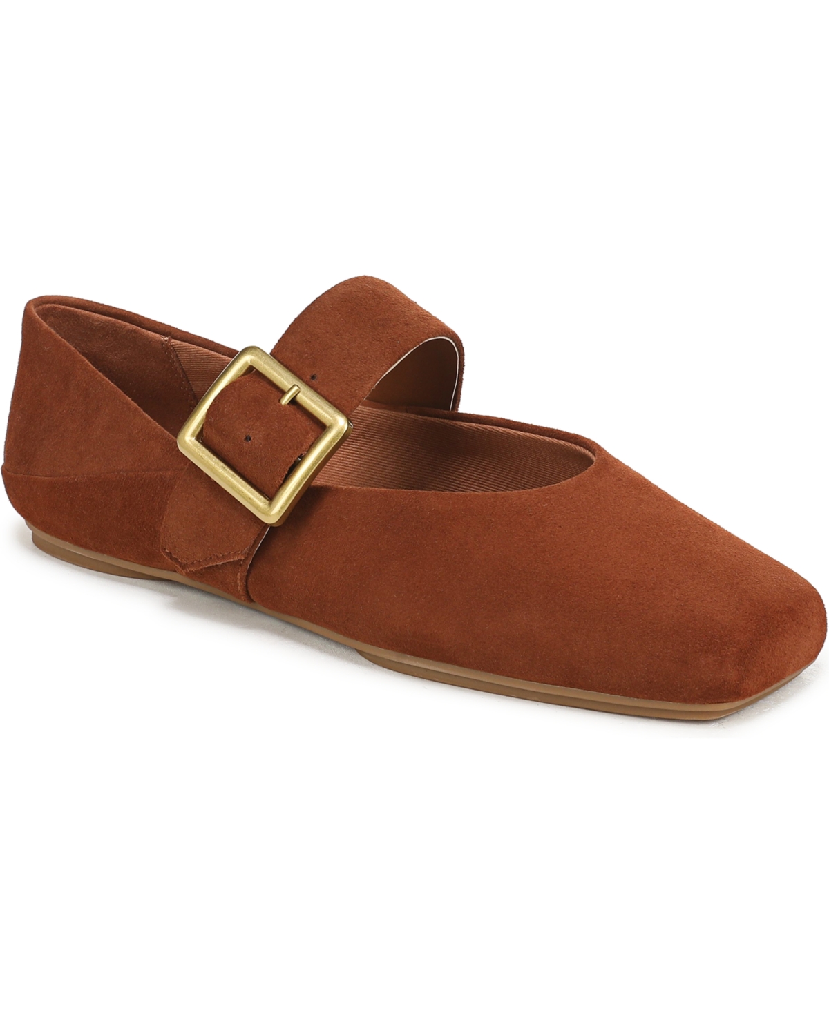 Franco Sarto Franco Oakes Mary Jane Shoes (Light Brown Suede) 7.5 M Square Toe, Buckle Closure