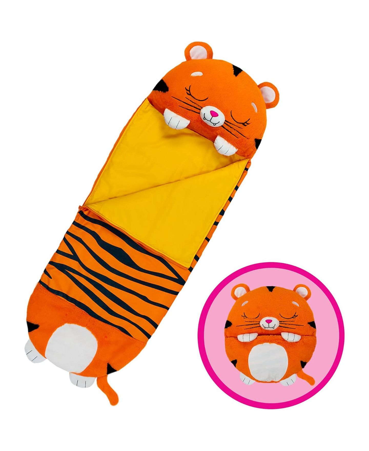 Детские мягкие игрушки Happy Nappers Tiger Tobi Large Weighted Pillow and Sleepy Sack — фото 7