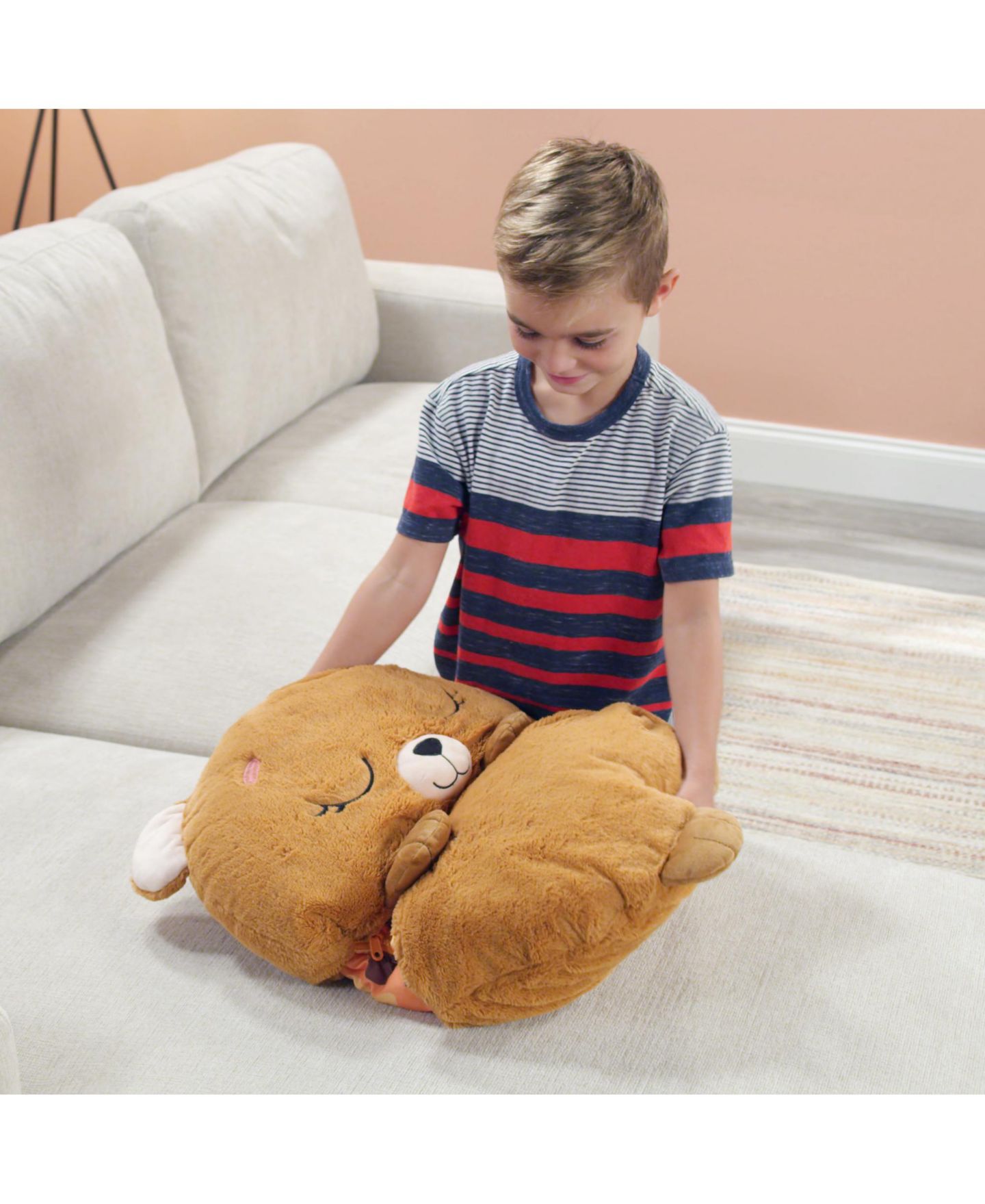 Детская мягкая игрушка Happy Nappers Benny the Bear Medium 2-in-1 Weighted Plush — фото 6