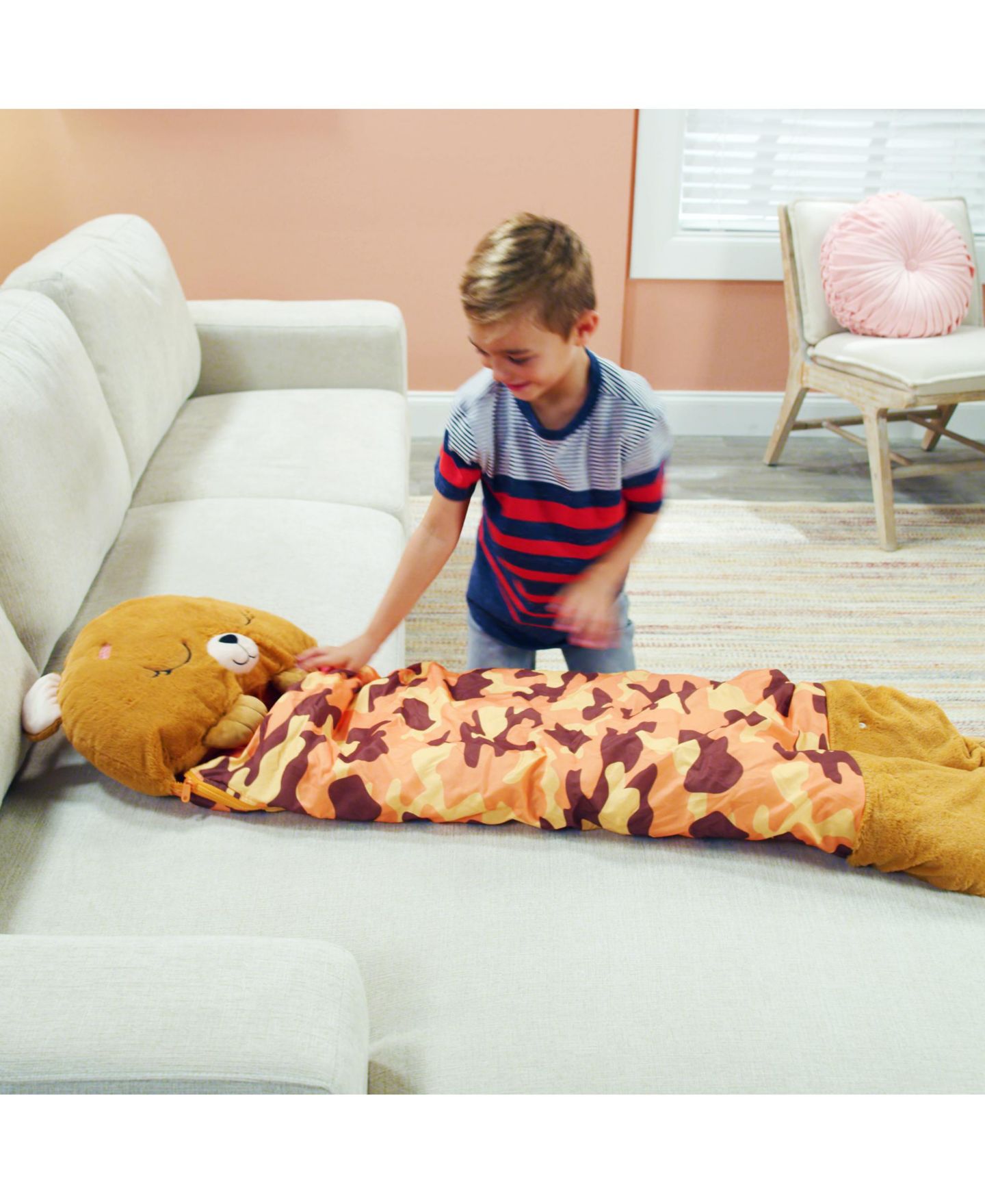 Детская мягкая игрушка Happy Nappers Benny the Bear Medium 2-in-1 Weighted Plush — фото 7