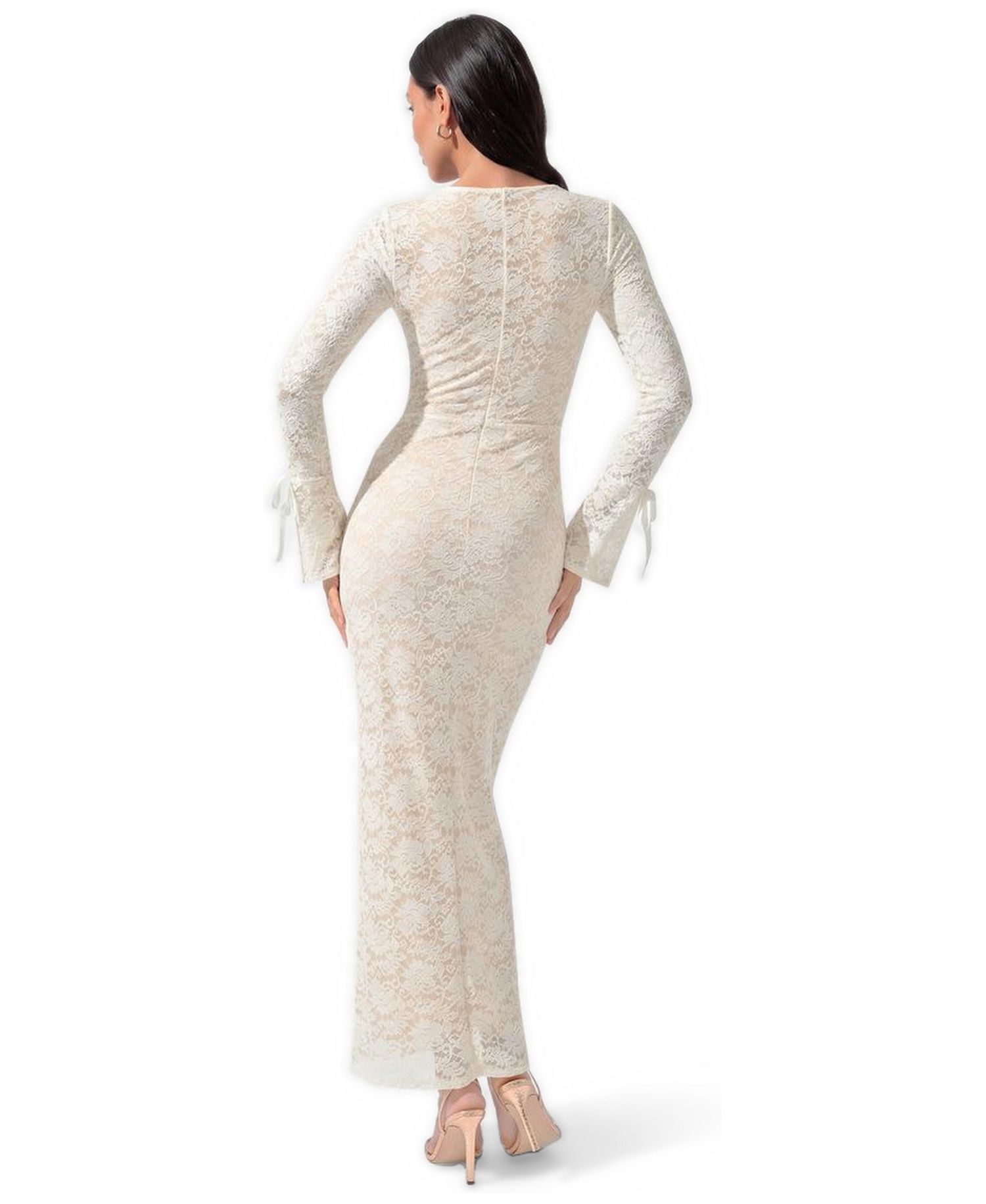 Women's Lace Floral-Print Midi Dress