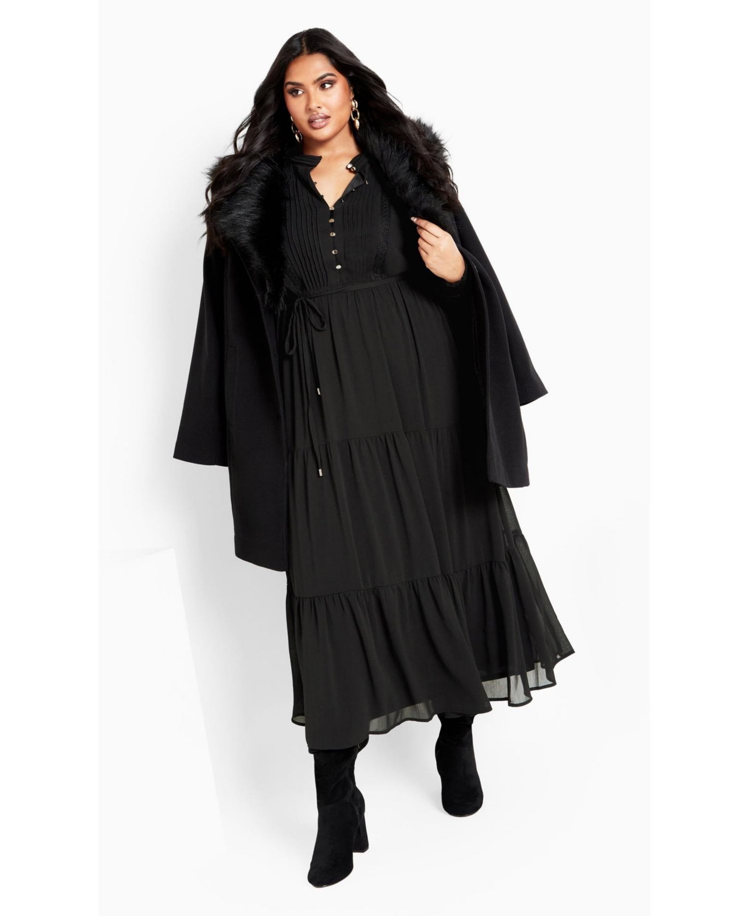 Women's Plus Size Jasmine Tiered Maxi Dress