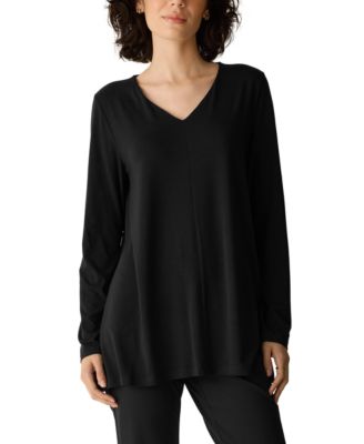 Women's Lyocell V-Neck Long-Sleeve Tunic