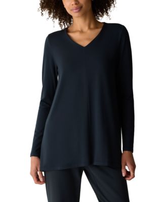 Women's Lyocell V-Neck Long-Sleeve Tunic