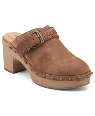 Women's Gilly Suede Studded Block Heel Clogs