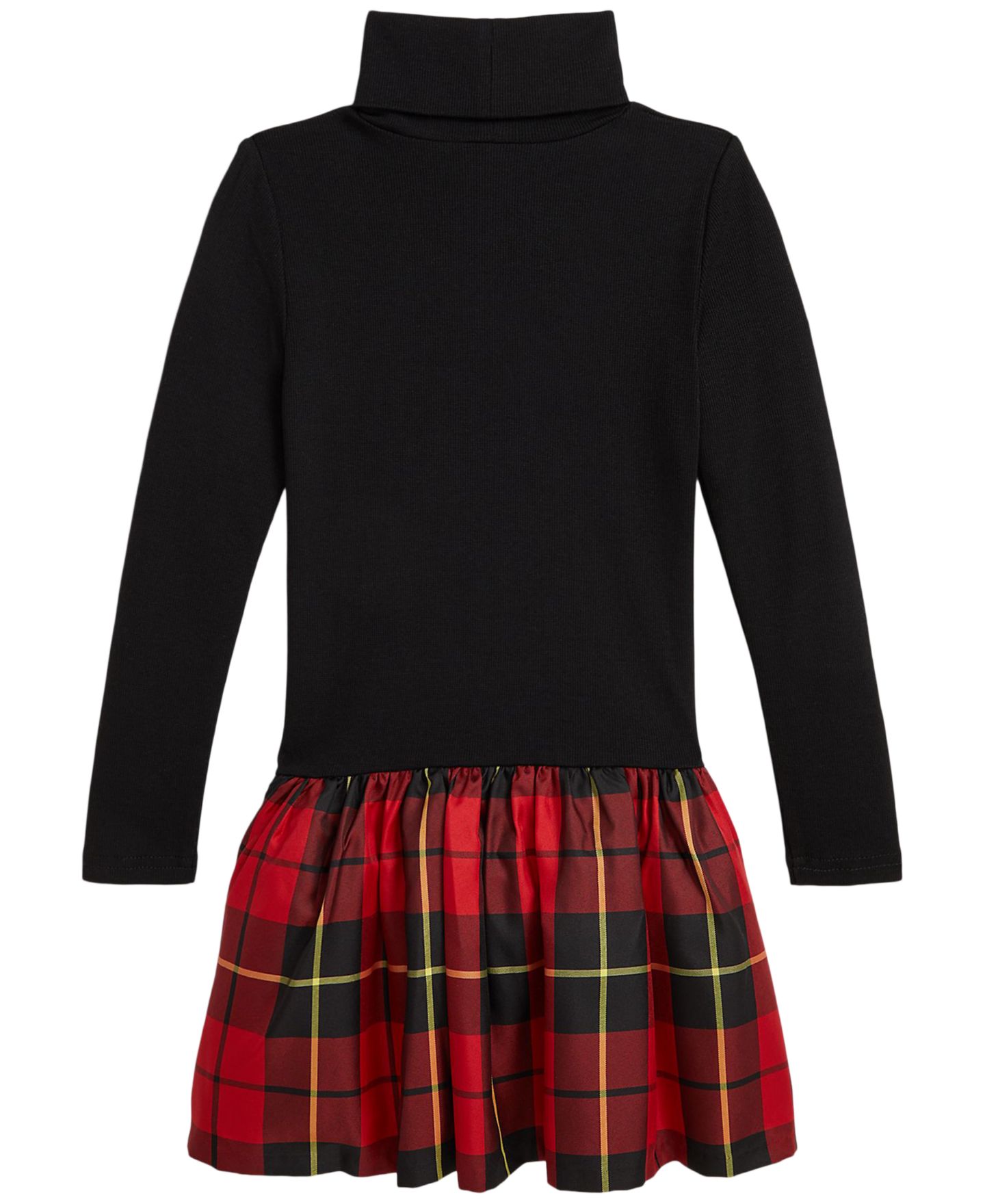 Платье Polo Ralph Lauren Plaid-Skirt Turtleneck Long-Sleeve Dress для девочек, цвет: Чёрный — фото 5
