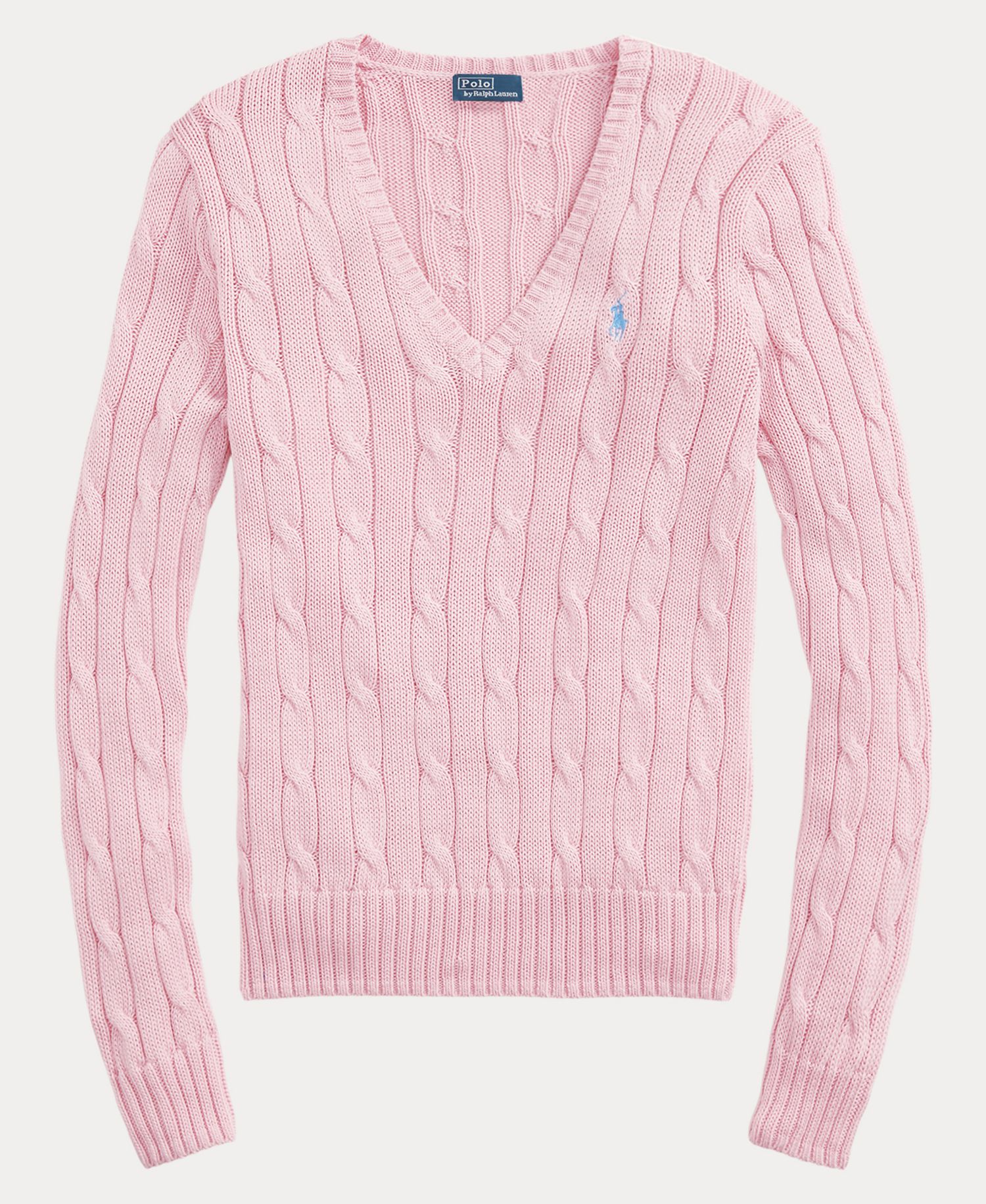 Women's Cable-Knit Cotton V-Neck Sweater