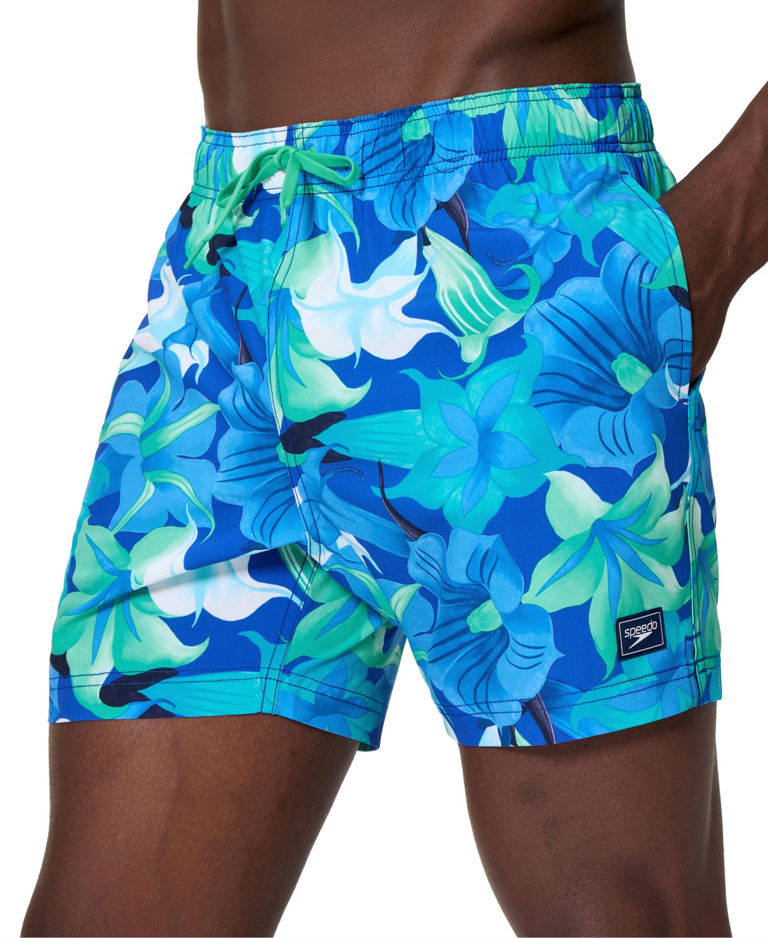 Men's Redondo Edge Volley Floral-Print Drawstring Swim Trunks, 5" Inseam