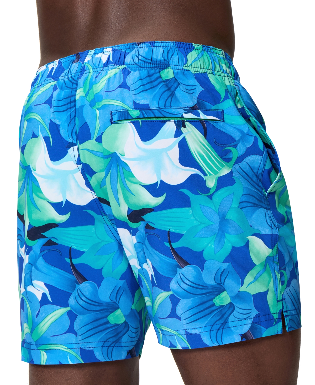 Speedo Men's Redondo Edge Volley Floral-Print Drawstring Swim Trunks, 5" Inseam