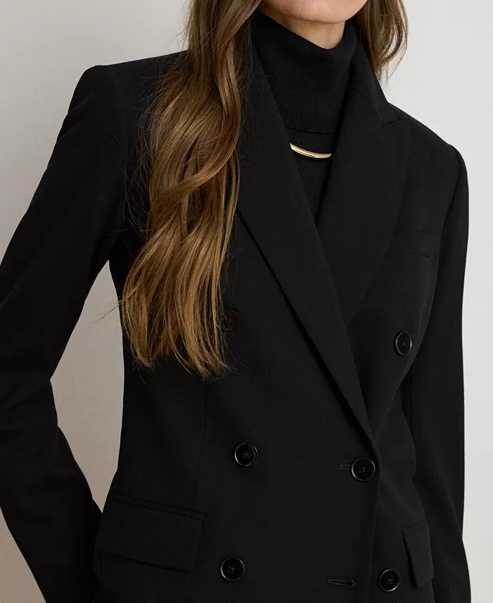 Women's Double-Breasted Wool Crepe Blazer - thumbnail 3