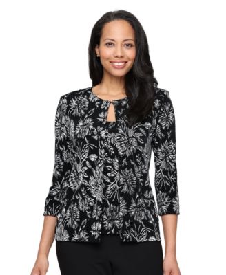 Women's 3/4-Sleeve Glitter Knit Twinset Jacket and Tank Set