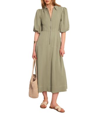 Women's Utility Zip Midi Shirt Dress