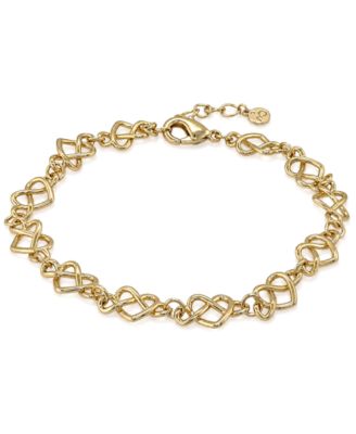 Silver and Gold Infinity Heart Link Bracelet