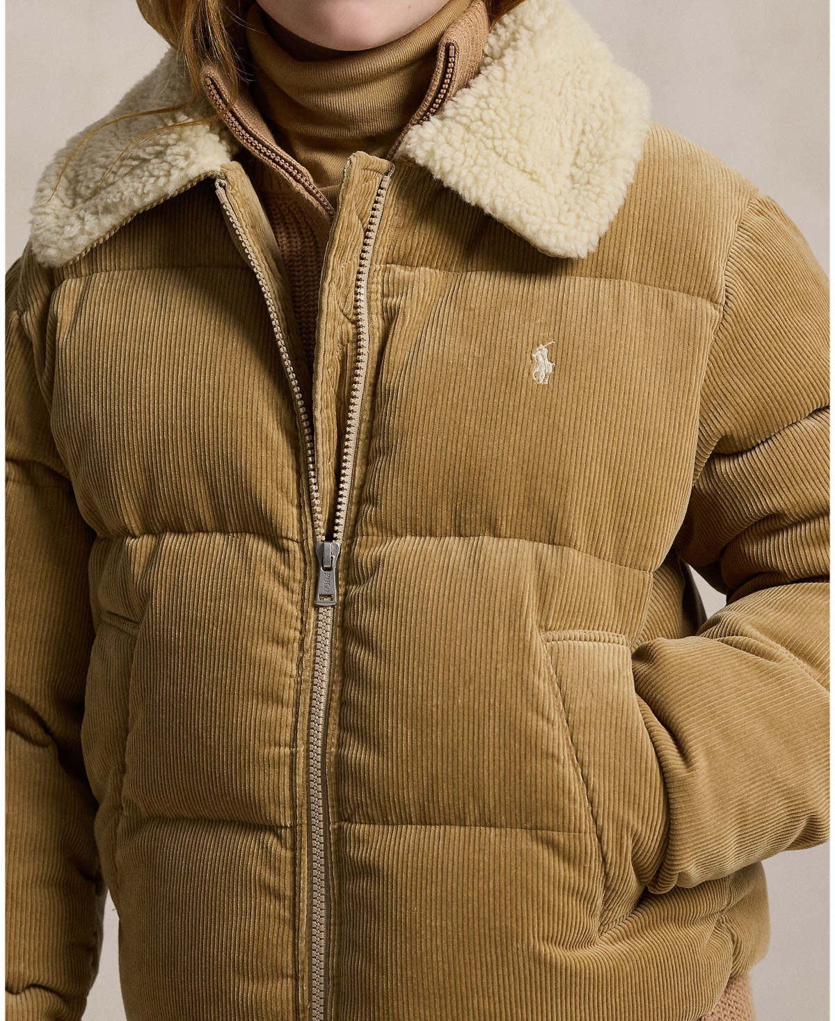 Polo Ralph Lauren Girls' 7-16 Cotton Corduroy Down Jacket
