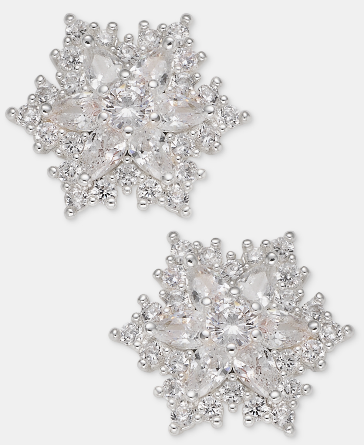 Anne Klein Cubic Zirconia Snowflake Stud Earrings