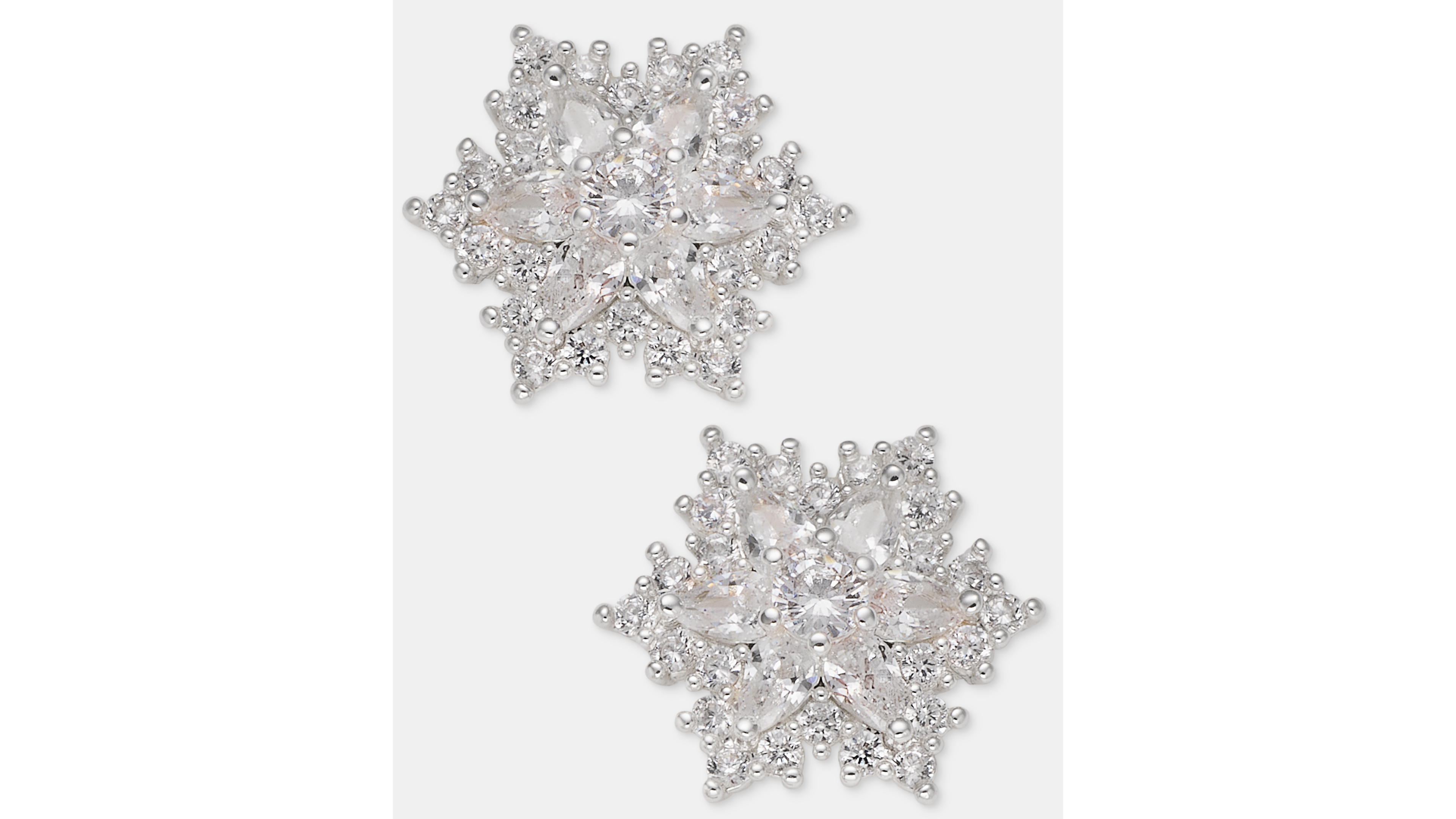 Anne Klein Cubic Zirconia Snowflake Stud Earrings