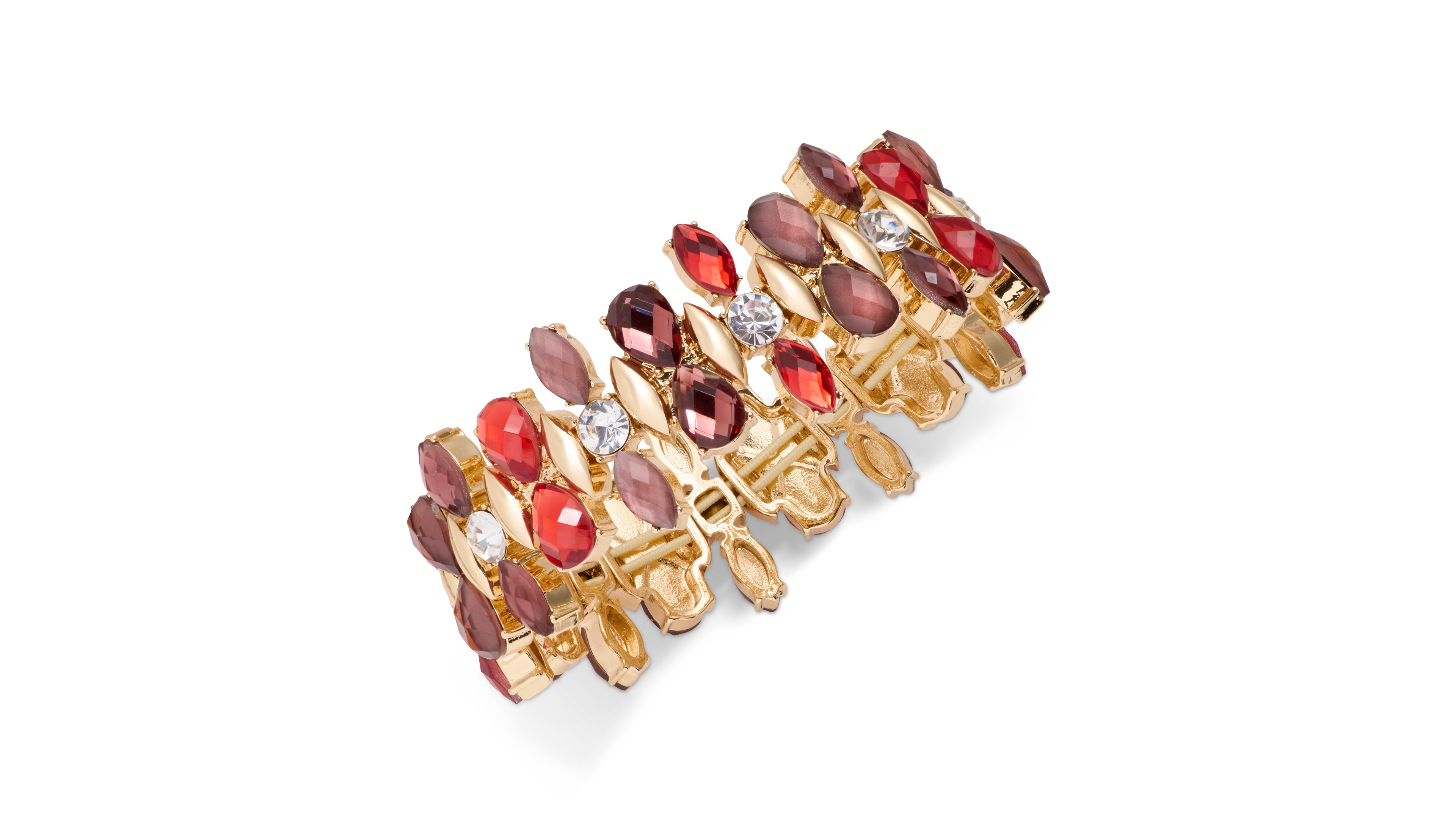 Anne Klein Crystal Cluster Gold-Tone Stretch Bracelet