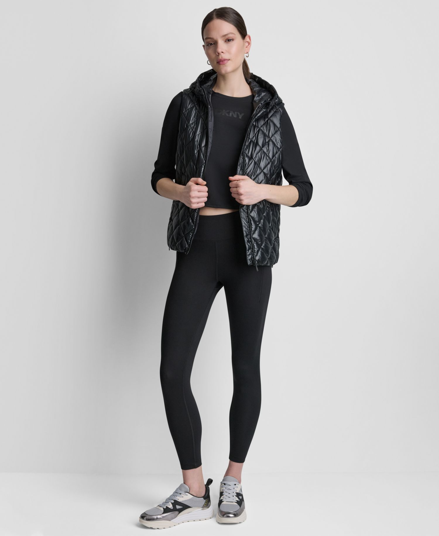 Women's Hooded Diamond Quilt Vest