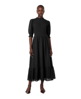 Women's Amelia 3/4-Sleeve Puff Tiered Chiffon Midi Dress