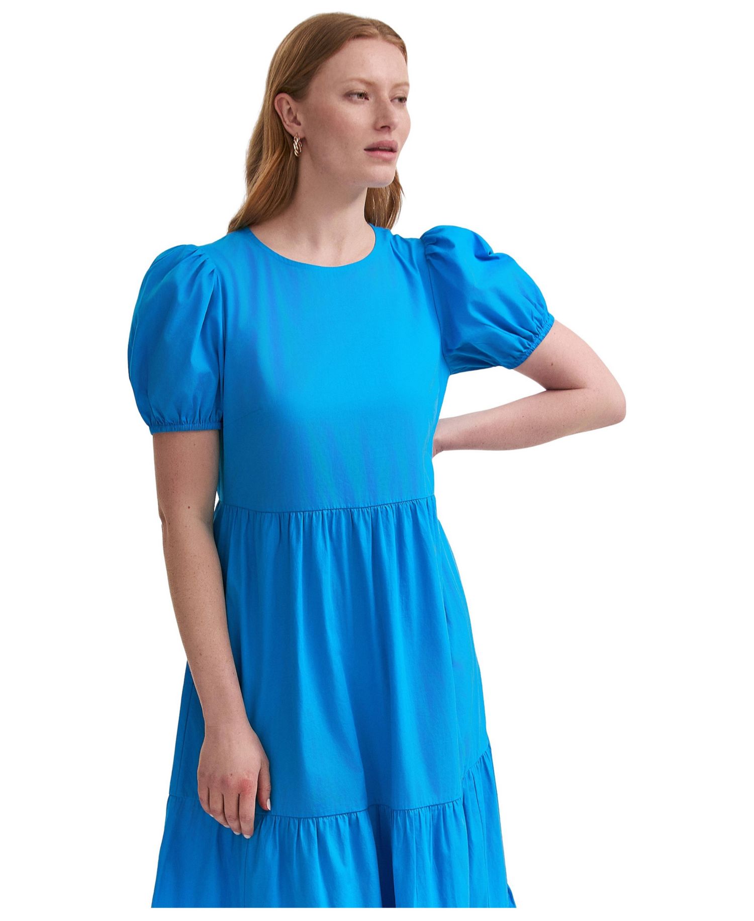 Women's Genevive Tiered Short-Sleeve Midi Dress