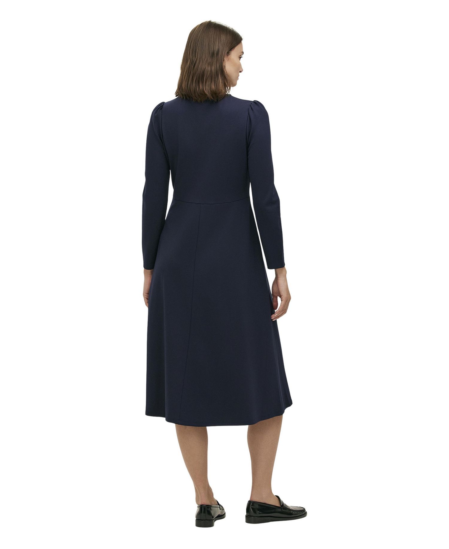 Women's Gilly Ponte Jersey Long-Sleeve Crewneck Midi Dress