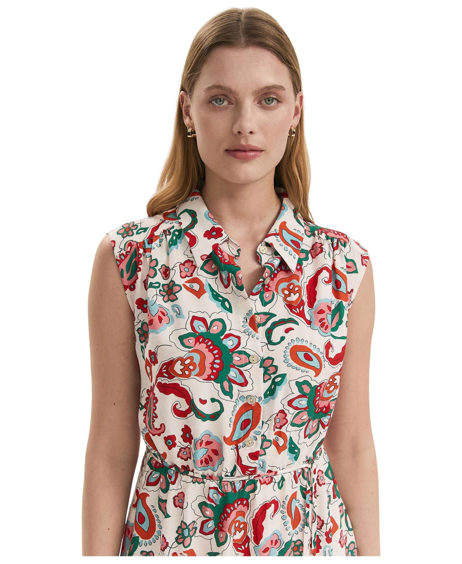 Women's Alida Floral-Print Collared Midi Shirt Dress