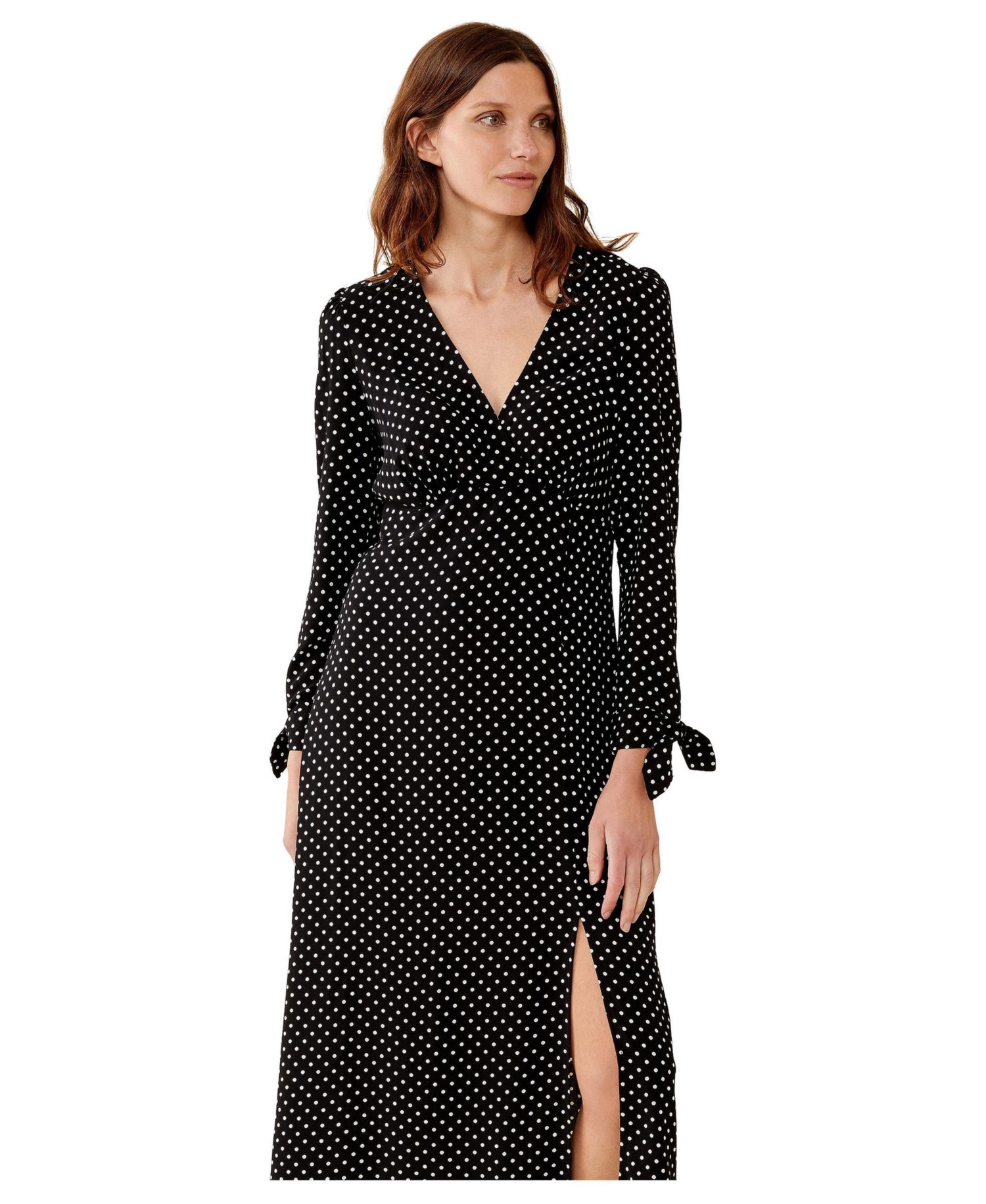 Women's Laine Polka-Dot Long-Sleeve Midi Dress