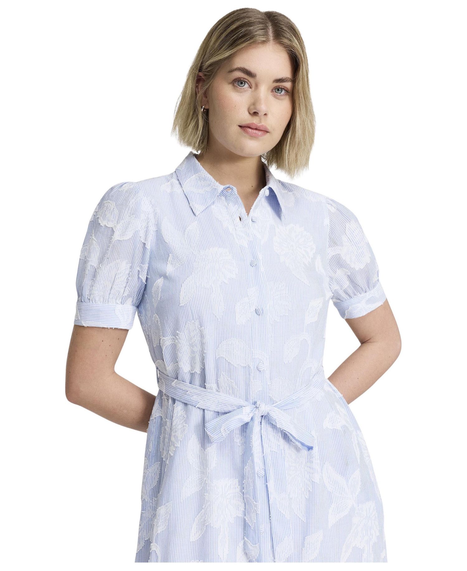 Women's Mariah Floral-Print Jacquard Midi Shirt Dress