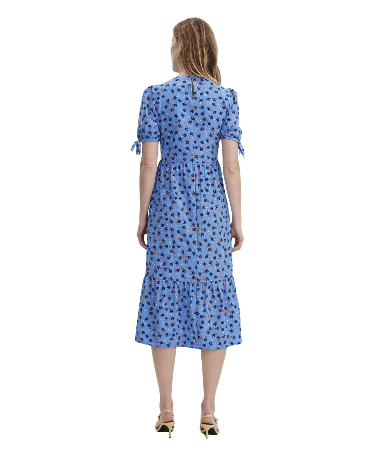 Women's Jessa Tiered Short Sleeve Floral-Print Midi Dress