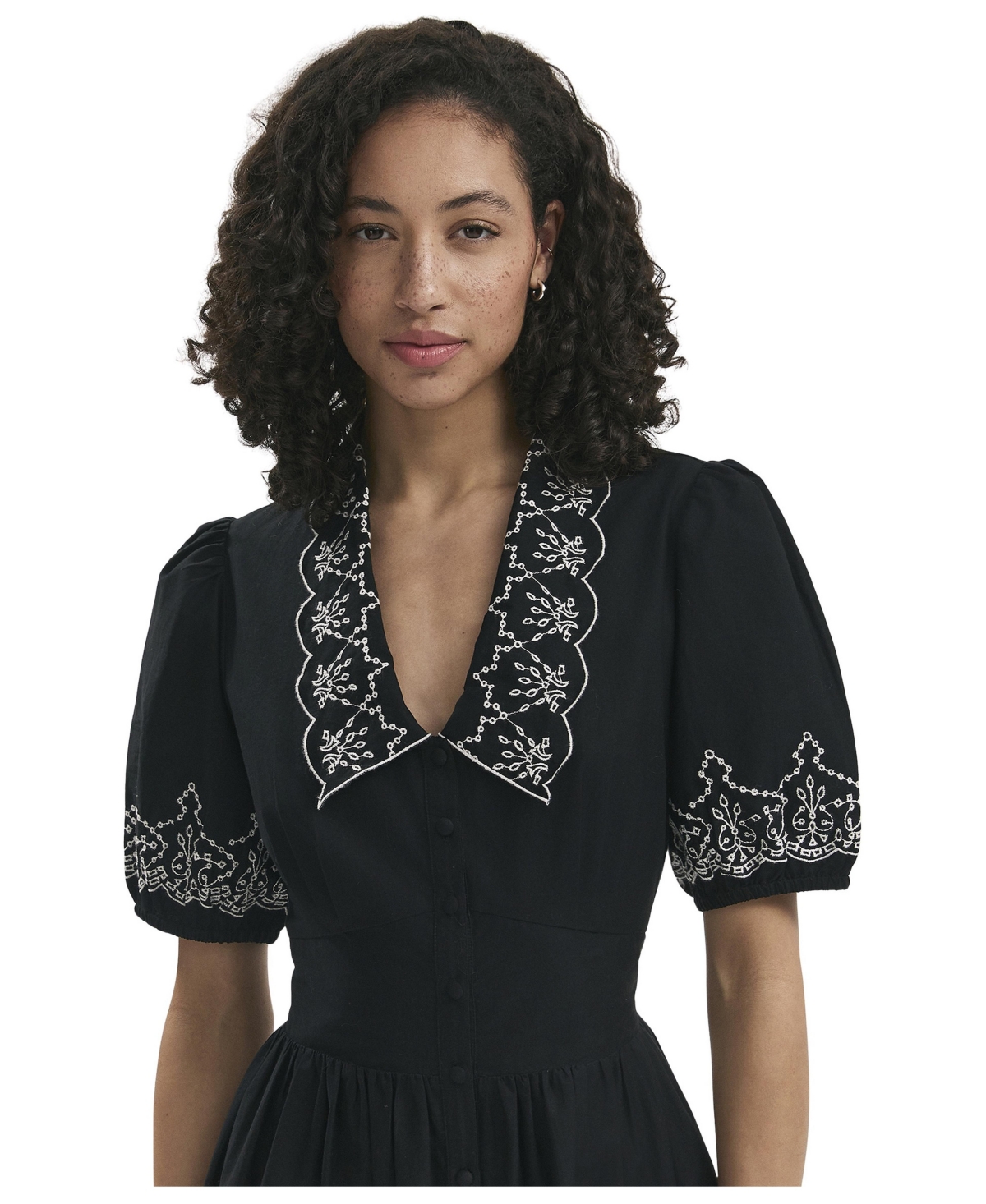 Finery London Women's Arianna Embroidered Cotton Midi Dress
