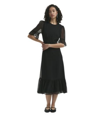 Women's Jennifer Short-Sleeve Chiffon Fit & Flare Midi Dress