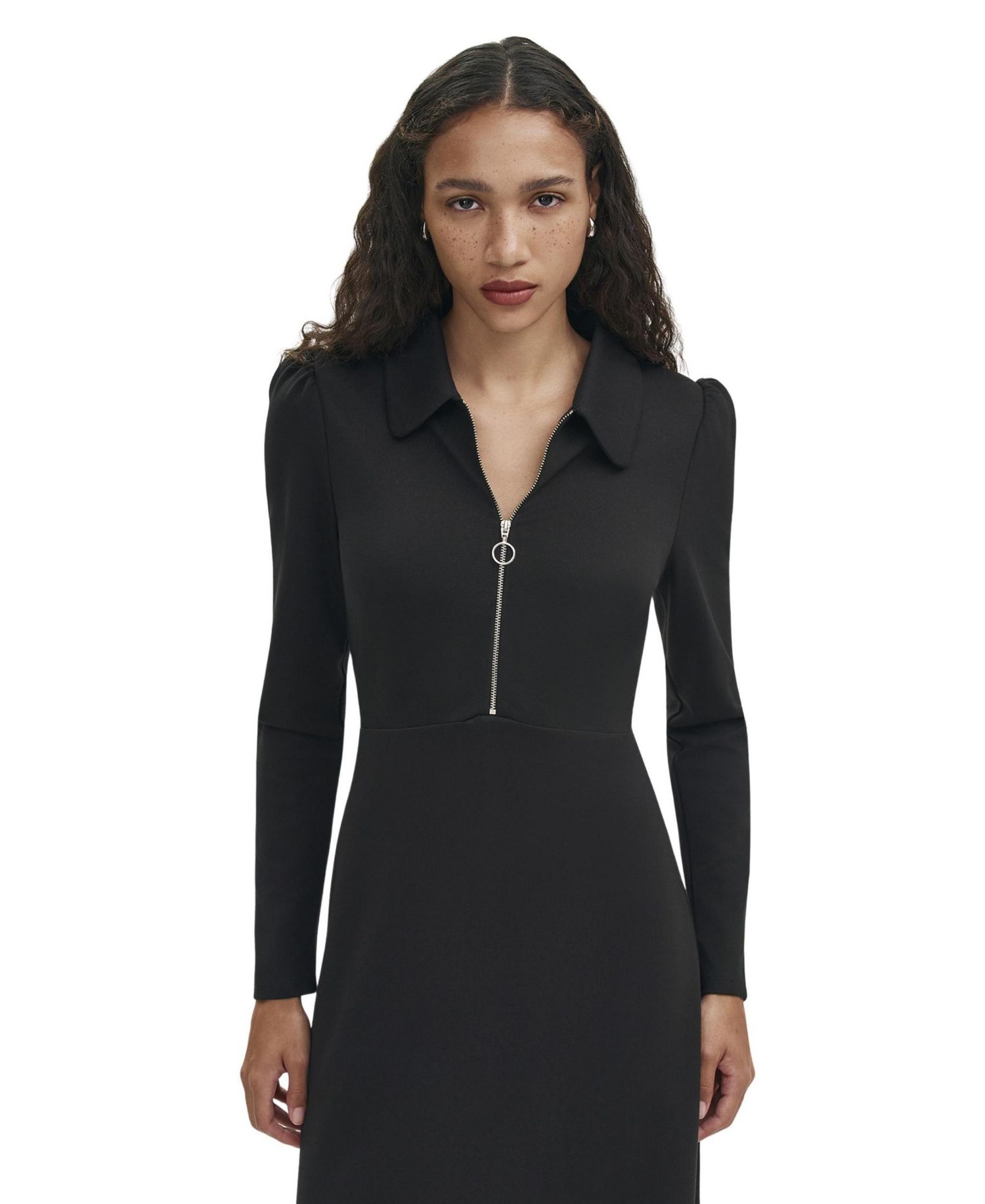 Women's Elvira Collared Long-Sleeve Ponte Midi Dress