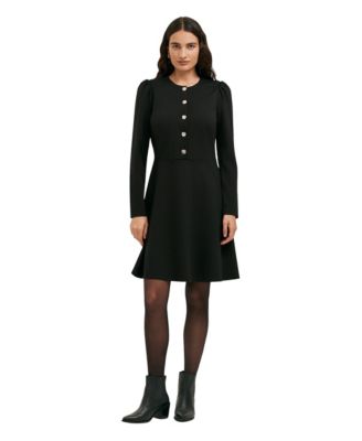 Women's Rae Ponte Long-Sleeve A-Line Dress