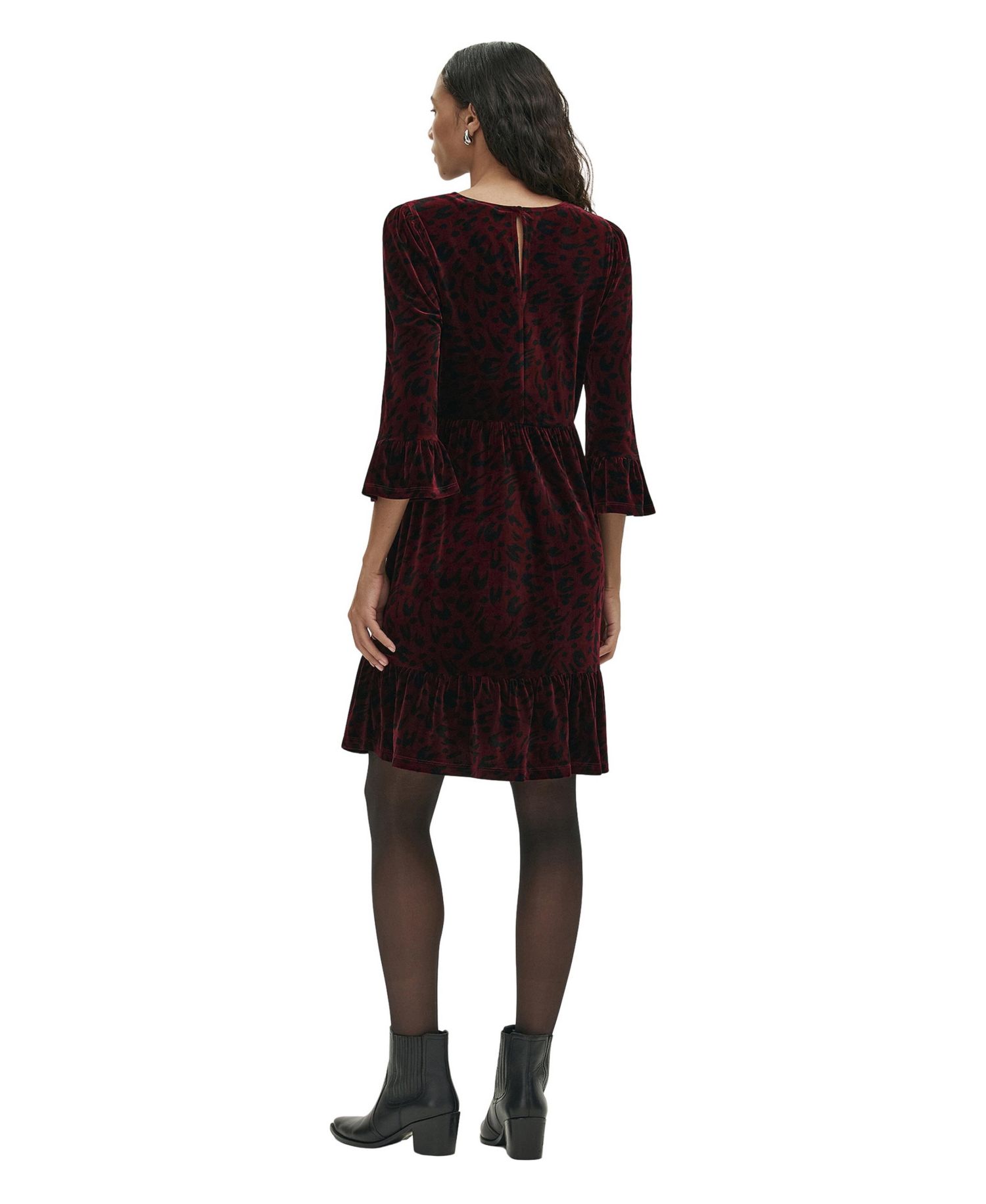 Women's Cammie Velvet Empire-Waist Animal-Print Dress
