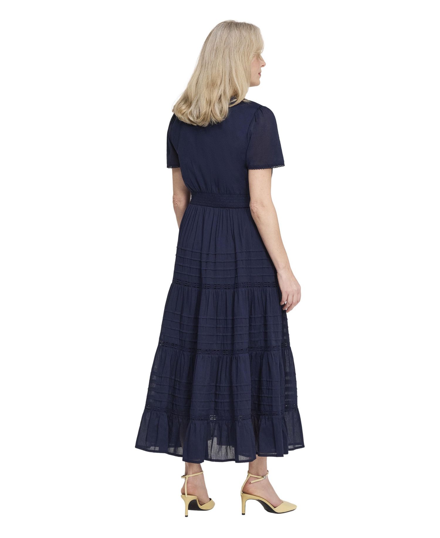 Women's Juniper Short-Sleeve V-Neck Tiered Midi Dress