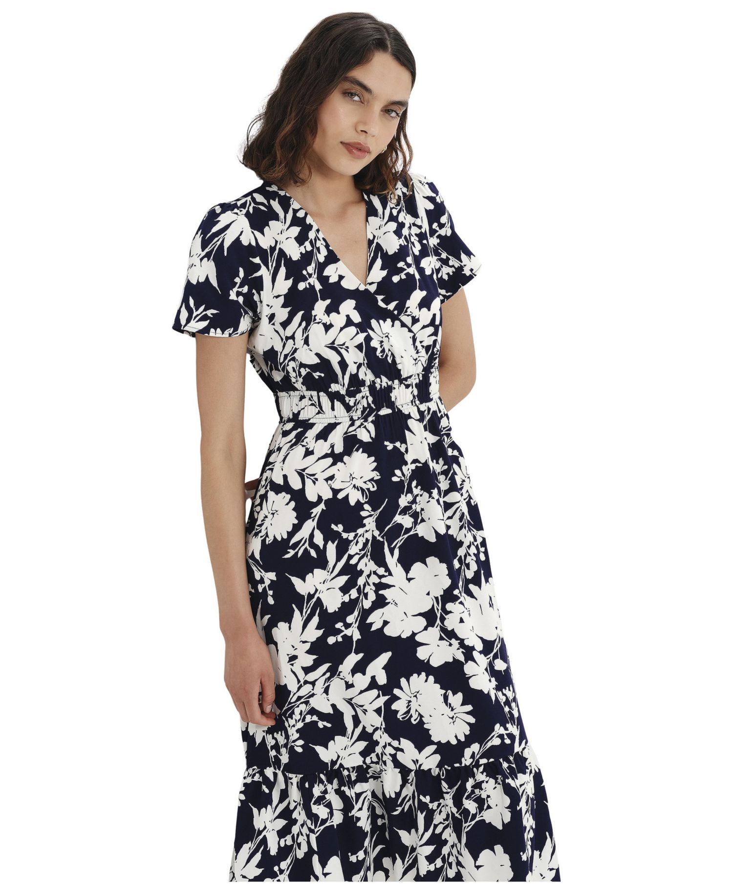 Women's Deena Wrap Floral Short-Sleeve Midi Dress