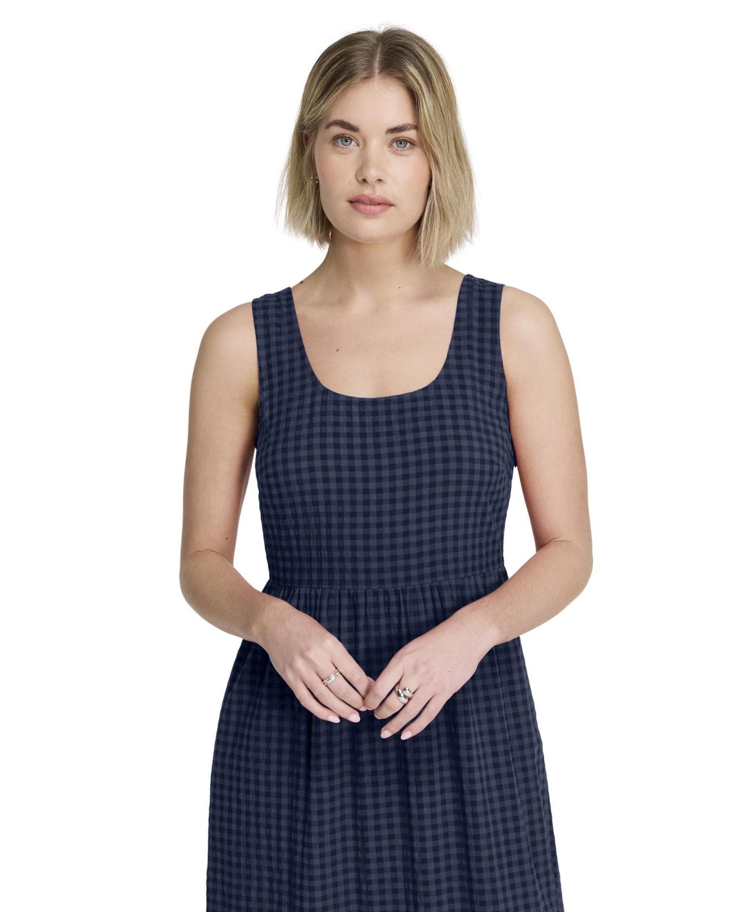 Women's Cara Gingham Tiered Midi Dress