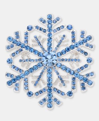 Crystal Silver-Tone Snowflake Pin