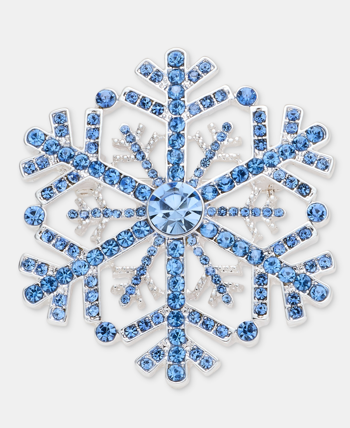 Anne Klein Crystal Silver-Tone Snowflake Pin
