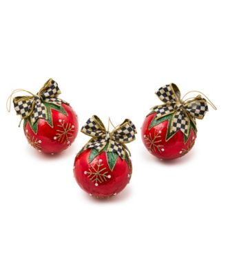 Cozy Christmas Capiz Ball Ornaments, Set of 3